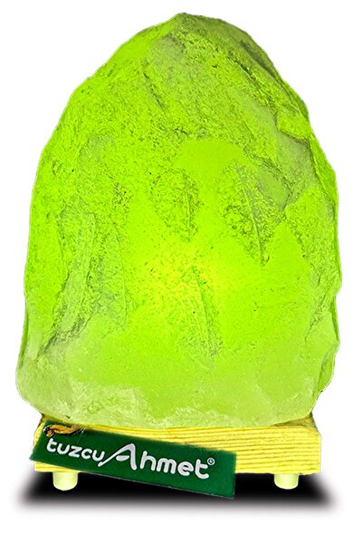 Tuzcu Ahmet Doğal Kaya Tuzu Tuz Lambası 2-3 Kg Yeşil Işıklı