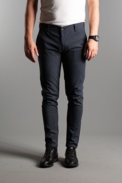 ZEKİ ÖZER Чоловічі сині бавовняні штани з канвасовою тканиною