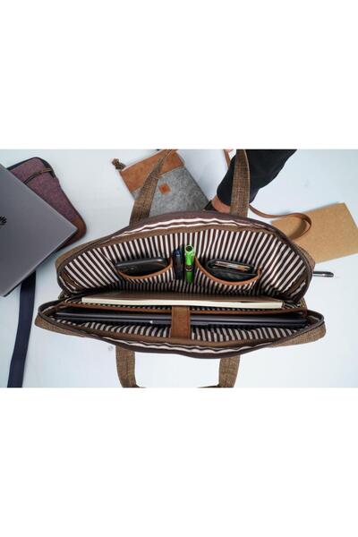 Minbag حقيبة كمبيوتر محمول Jr Jane مقاس 13 بوصة باللون البني