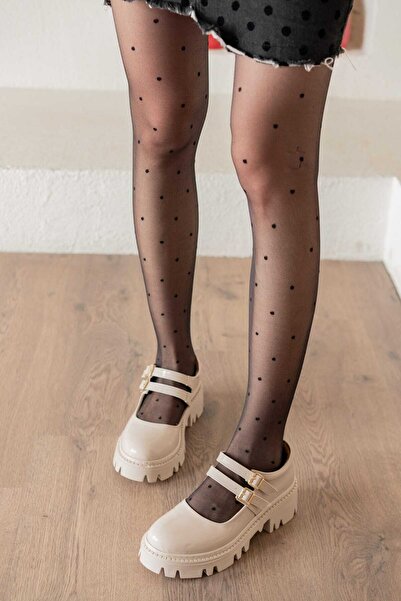 MODAMMOR bej rugan kadın mary jane ortopedik gündelik loafer ayakkabı