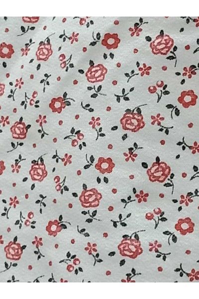 NUR TEKSTİL Pijamale lungi de iarnă groase cu imprimeu floral alb - Talie și picioare elastice, King Size