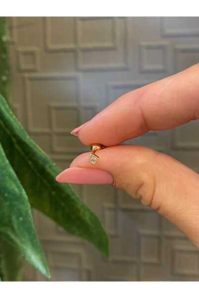 Vamos Jewelry Cerrahi Çelik Kararmaz Anti-alerjik Minimal Pırlanta Model Zirk...