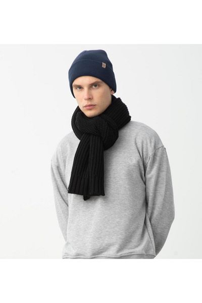 Nors Kaşkol tricot gros negru
