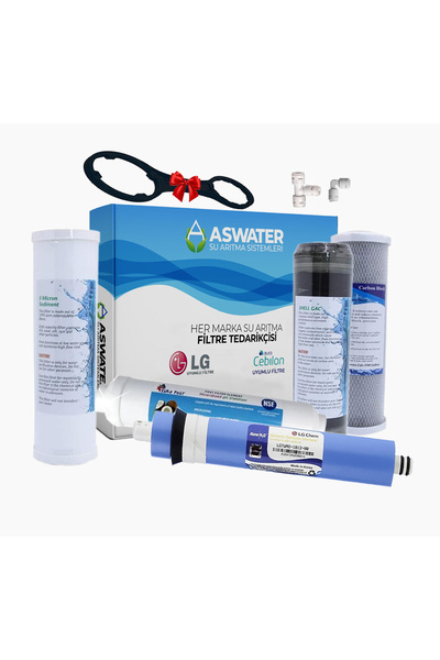 As Water Ihlas Aura Cebilon Compact Uyumlu Açık Kasa Su Arıtma 5'li Lüx 10" F...