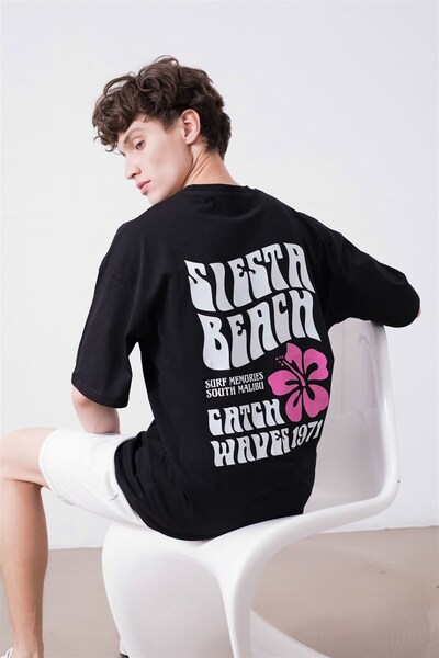 Trendiz Siesta Beach Unisex Μαύρο T-Shirt