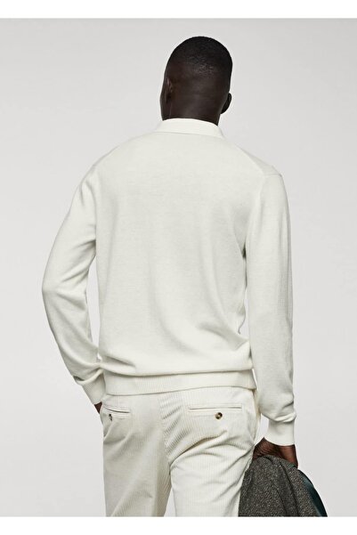 MANGO Man Tricou polo din lână de cașmir