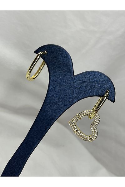 ismim bijuteri Single Heart Hoop Earring