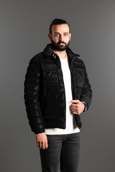 ZEKİ ÖZER ΑΝΔΡΙΚΟ ΜΑΥΡΟ ΓΙΑΚΑ ΓΟΥΝΑ ΕΙΣΑΓΩΓΙΚΟ ΔΕΡΜΑΤΙΝΟ ΠΑΛΤΟ