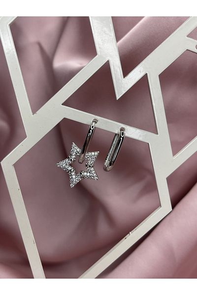 ismim bijuteri Single Star Hoop Earring