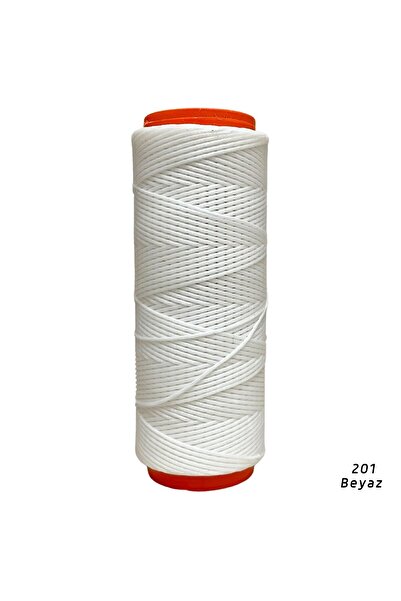 ipekbazaar Mumlu Ip 0,8 Mm-100 Mt Mumlu Iplik Takı Deri Hobi Saraç Ipliği Çanta Ipi, Beyaz
