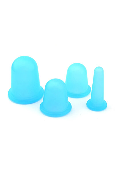 Beyaz Medikal Silikon Masaj Kupası Seti 5'li Hacamat Seti