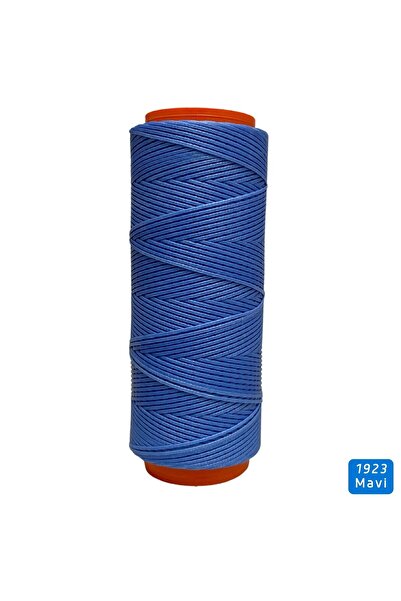 ipekbazaar Mumlu İp 0,8 mm-100 mt Mumlu İplik Takı Deri Hobi Saraç İpliği Çanta İpi, Mavi