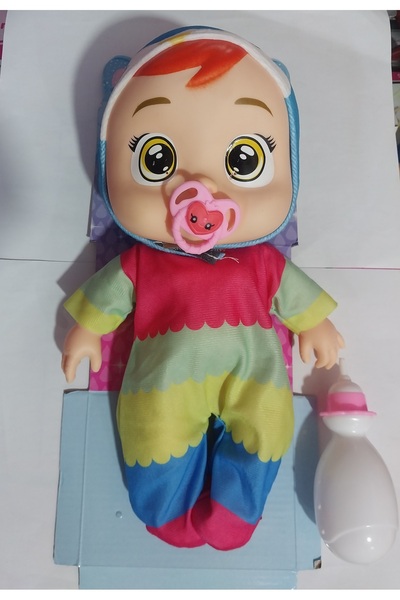 Ailenizin Oyuncakçısı 30 CM AĞLAYAN BEBEK BİBERONLU EMZİKLİ SU İÇEN AĞLAYAN S...