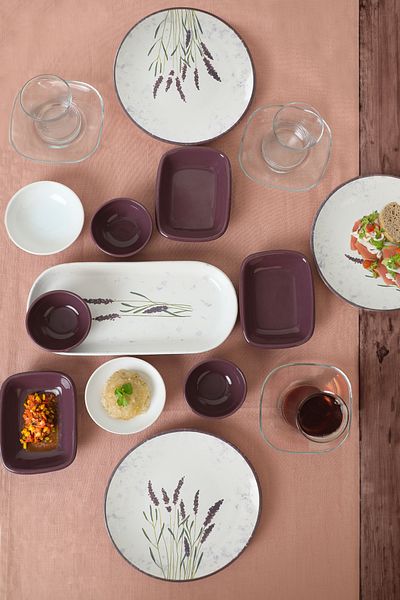 Keramika Lavender 21 Piece Breakfast Set for 4 People