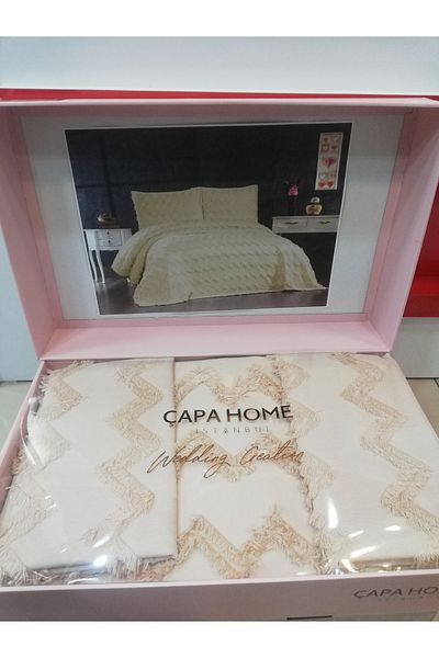 Çapa Home Gift Diversity Daily Double Personal Pillow Covers 3 Pieces Pike Model Bed Cover Set