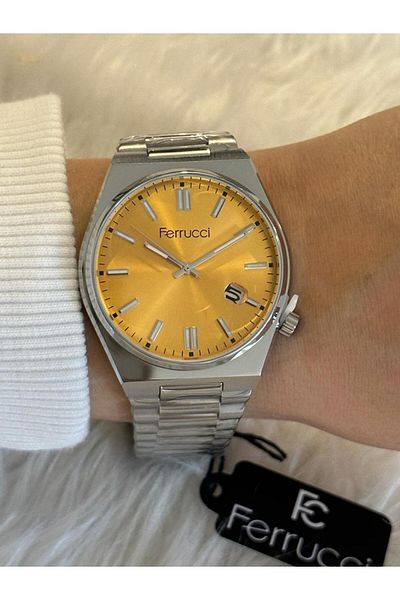 Ferrucci Fc14334.04 Silver Color Steel Cord Colorful Dial 3 Atm Waterproof Men's Wristwatch