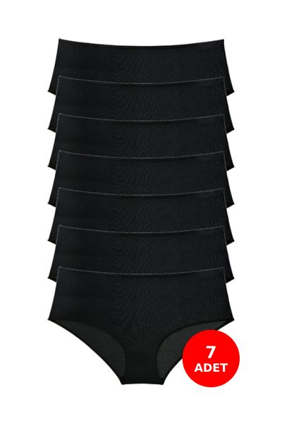 DonAtletella Women's Bato High Waist Cotton Panties - Solid Colors - Pack of 7