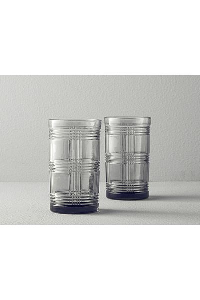 English Home Igor Glass Soft Drink Glass Set of 2 - 410 ml Anthracite