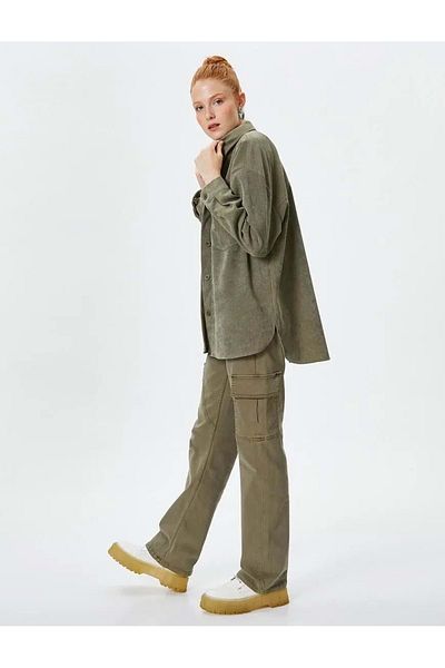 Koton Women's Clothing Shirt 3SAK60018PW Khaki Khaki
