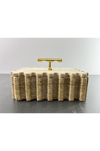 Modestmar Doğal Traverten Mermer Kase, Mermer Takılık, Organizer, Dekoratif K...