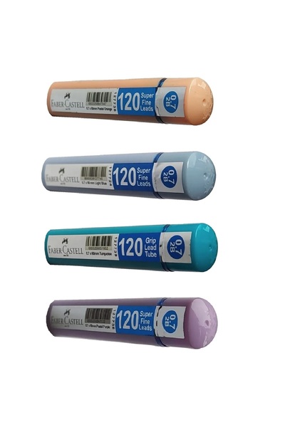 Faber Castell 4 قطع من أقلام الرصاص ذات الأنبوب 120 ملم (أزرق فاتح + فيروزي +...