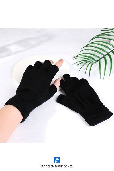 Kardelen Butik Denizli Elastic Solid Color Gloves For Women And Men