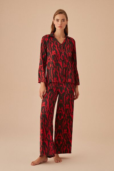 SUWEN Femme Masculine Pajama Set