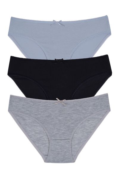 Humaone Pack of 10 High Waist Corded Fabric Mixed Pack 100% Cotton Panties  - Trendyol