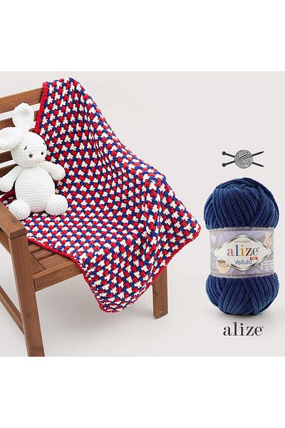 Alize Velluto 875 Light Blue Hand Knitting Yarn