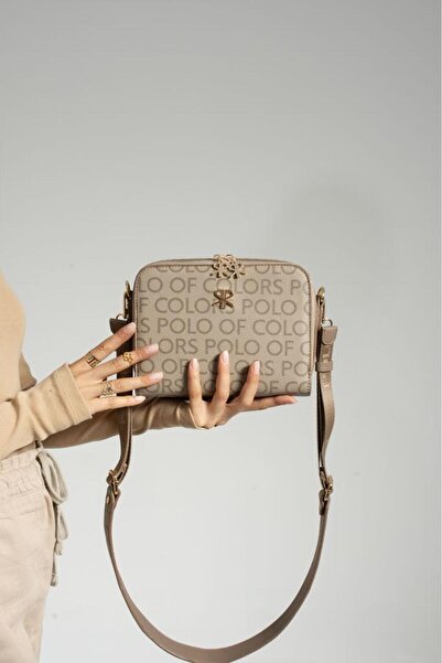 ImPolo Γυναικεία τσάντα ώμου και χιαστί με στάμπα Impolo Beti Mink - Διαστάσεις 16x21