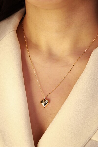 DİAMİNE PIRLANTA 14 Ayar Altın Kalp Kolye