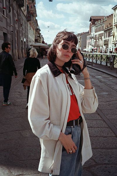 BE BLUE 90S ECRU TABARDINE JACKET