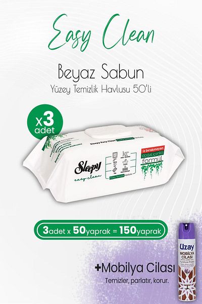 Sleepy Easy Clean Surface Cleaning Towel 50 Pieces X 3 Pieces And Furniture Polish Lavender