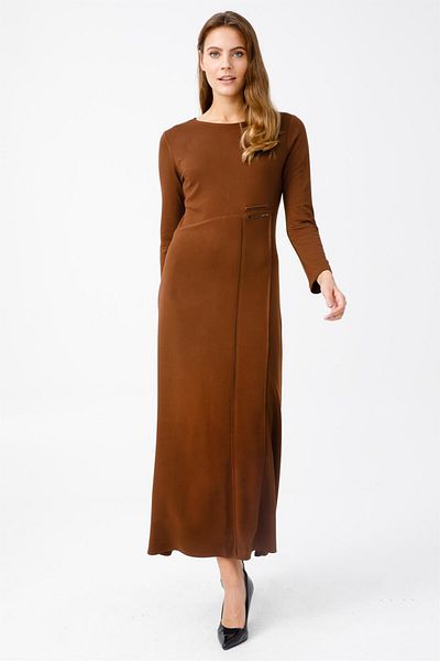 Esswaap Asymmetrical Cıt Cıt Accessory Dress Brown