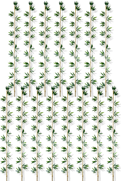 Cihan Çiçekçilik Yapay Yapraklı Dekoratif Bambu Çubuğu 220 Cm 15 Adet Islak Doku