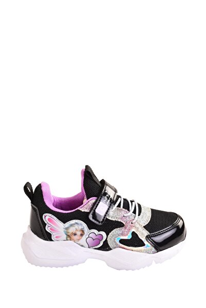 MODAONN حذاء رياضي مرن خفيف الوزن للفتيات باللون الأسود/الوردي