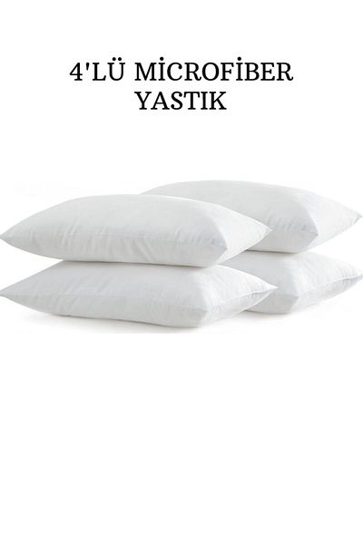 VESSİNOHOME Safir Series 4-Piece Silicone Filled Pillow 50x70 Cm 800 gr Microfiber Fabric Antiallergic Anti-Sweat