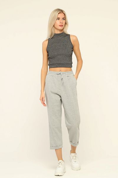 Owut Collection Women's Gray Premium Knitted Trousers