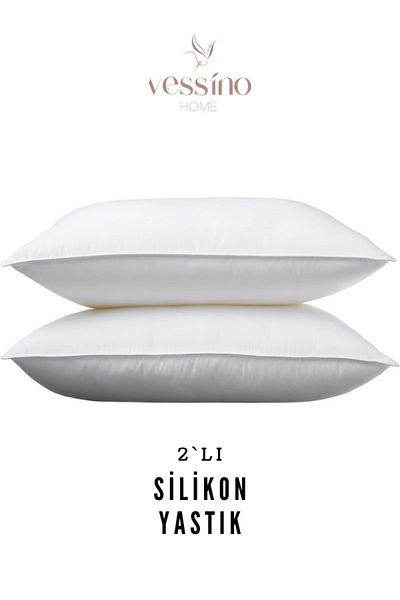VESSİNOHOME Safir Series 2-Piece Silicone Filled Pillow 50x70 Cm 800 Gr Microfiber Fabric Antiallergic Anti-Sweat