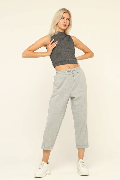 Owut Collection Women's Gray Premium Knitted Trousers