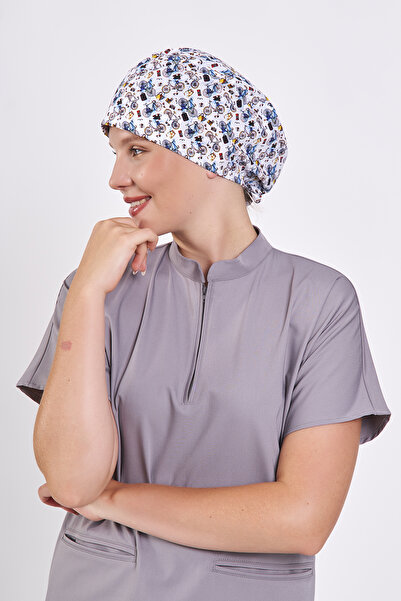 Owlet Medikal Bisiklet Desenli Beyaz Cerrahi Bone