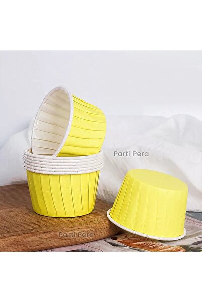 parti pera Muffin Kek Kapsülü Sarı Renk 15 Adet Cupcake Kağıdı
