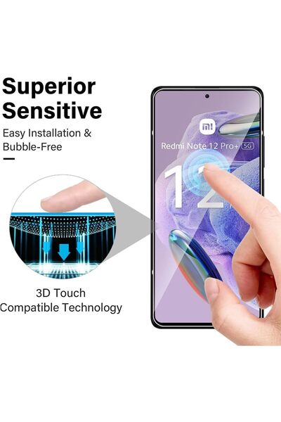 m.tk moveteck Xiaomi Redmi Note 12 Pro 5g Kamera Koruyucu Lens Cam + Ekran Koruyucu 9H Temperli Cam 2in1 Set Camı