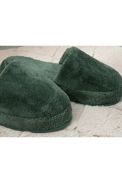 English Home Dark Green Softy Triga Hooded Cotton Bathroom Slippers