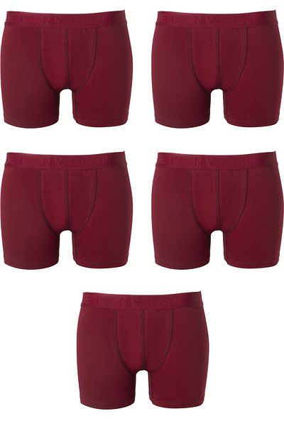 MyBen Burgundy Color Cotton and Lycra Premium Ultra Comfortable Full Lycra Compact Combed Cotton 5-Piece Boxer B-905