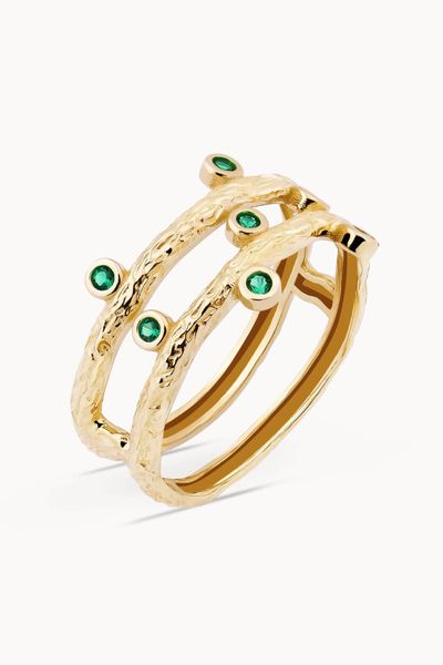 14K Gold Blossom Green Stone Chain Bracelet | Erdem Akan X Runda