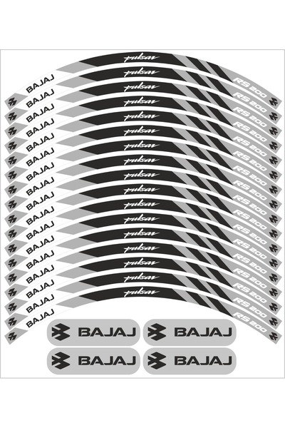 PROMOT BAJAJ PULSAR RS200 JANT ŞERİDİ GRİ BEYAZ JANT KAPLAMA ÖZEL SERİ