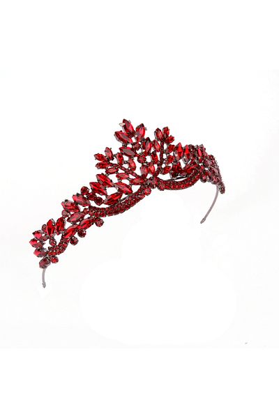 Hayalperest boncuk Women's Henna Wedding Crown Crystal Stone Bridal Crown Princess Crown Bachelorette Party Crown Burgundy