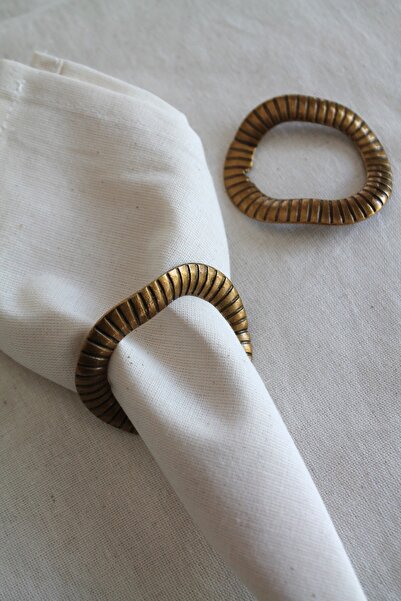 Emtory Home 6 Pieces Antique Metal Gold Antique Metal Napkin Rings