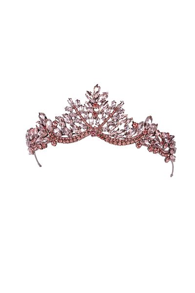 Hayalperest boncuk Women's Henna Wedding Crown Crystal Stone Bridal Crown Princess Crown Bachelorette Party Crown Pink